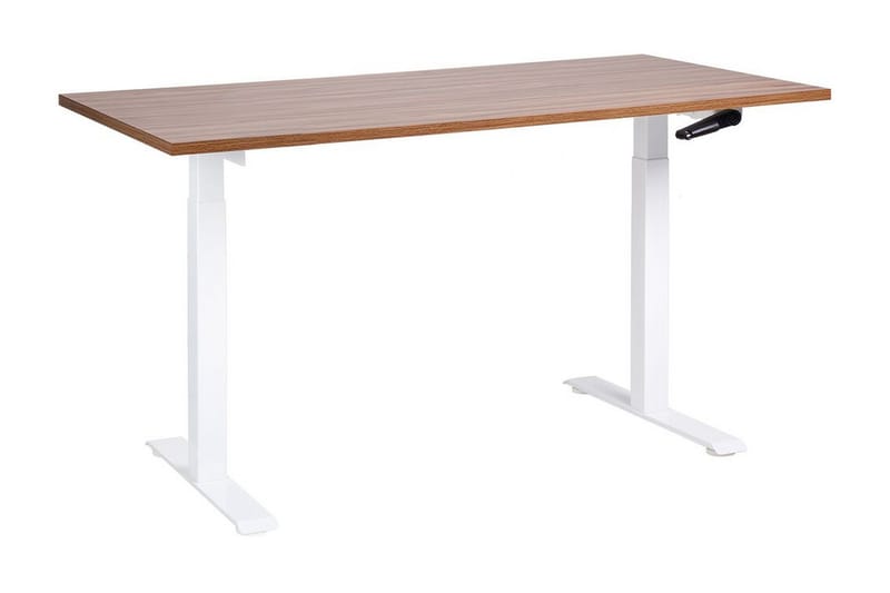 Bina Skrivebord 72x160 cm - Mørkt tre/Hvit - Møbler - Bord - Kontorbord - Skrivebord - Hev og senkbart skrivebord