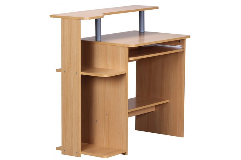 Bozanich Skrivebord 94 cm med Oppbevaring Hyller - Natur - Møbler - Bord - Kontorbord - Skrivebord