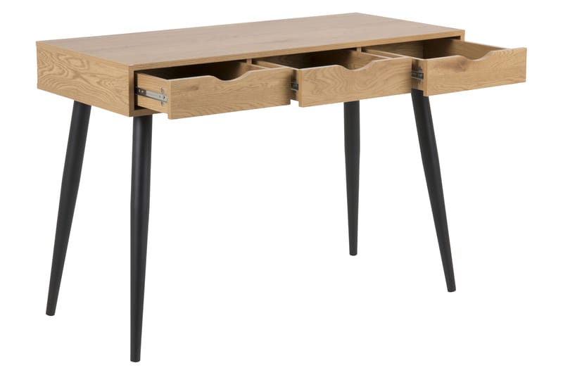 Citysea Skrivebord 110 cm med Oppbevaring 3 Skuffer - Beige/Svart - Møbler - Bord - Kontorbord - Skrivebord