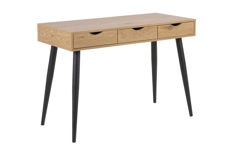 Citysea Skrivebord 110 cm med Oppbevaring 3 Skuffer - Beige/Svart - Møbler - Bord - Kontorbord - Skrivebord