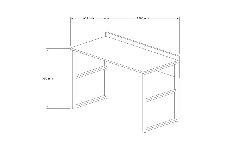 Dengeze Skrivebord 120 cm - Brun/Svart - Møbler - Bord - Kontorbord - Skrivebord