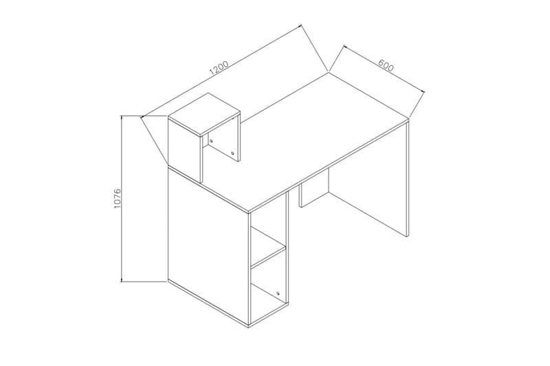 Elegancia Skrivebord 120 cm med Oppbevaringshyller - Tre - Møbler - Bord - Kontorbord - Skrivebord