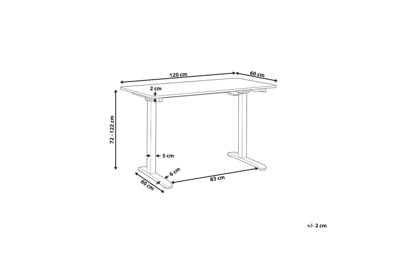 Faraday Skrivebord 60x120 cm - Hvit - Møbler - Bord - Kontorbord - Skrivebord - Hev og senkbart skrivebord