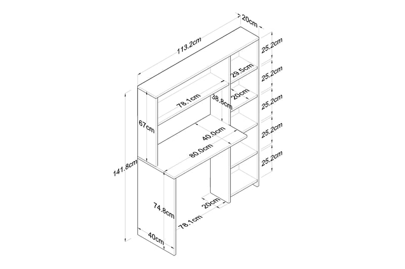 Freal Skrivebord 113 cm - Natur - Møbler - Bord - Kontorbord - Skrivebord