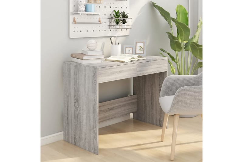 Skrivebord grå sonoma eik 101x50x76,5 cm sponplate - Grå - Skrivebord