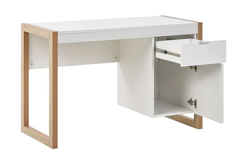 Graysburg Skrivebord 110 cm med Oppbevaring - Hvit/Lyst Tre - Møbler - Bord - Kontorbord - Skrivebord