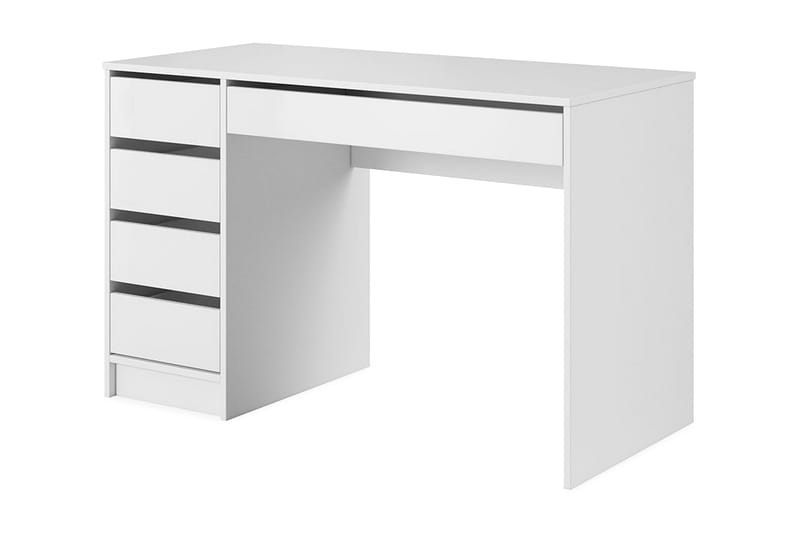 Harland Skrivebord 120 cm med 5 Oppbevaringsskuffer - Hvit - Møbler - Bord - Kontorbord - Skrivebord