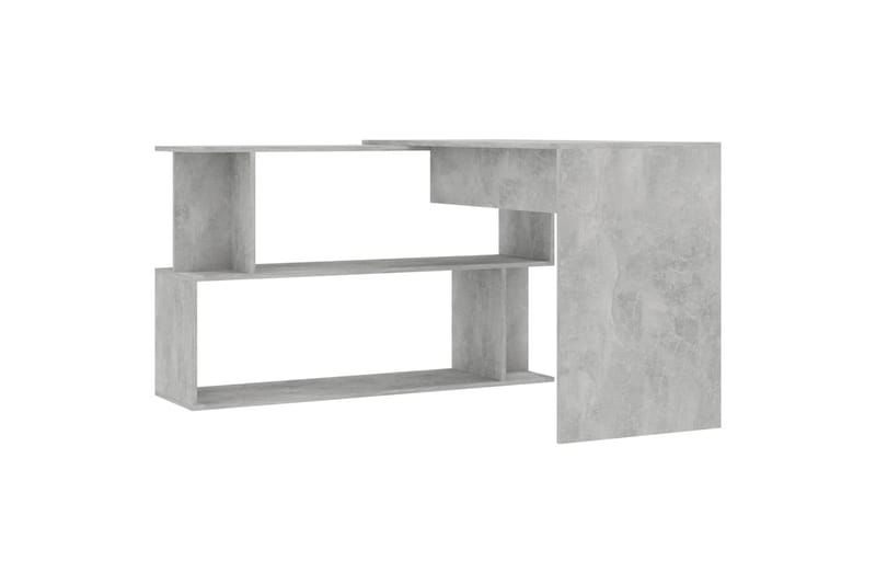 Hjørneskrivebord betonggrå 200x50x76 cm sponplate - Grå - Møbler - Bord - Kontorbord - Skrivebord