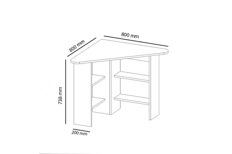 Oderzo Hjørneskrivebord 80 cm med Oppbevaringshyller - Antrasitt - Møbler - Bord - Kontorbord - Skrivebord - Hjørneskrivebord