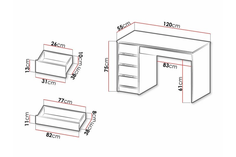 Kintore Skrivebord 120 cm - Antrasitt - Møbler - Bord - Kontorbord - Skrivebord