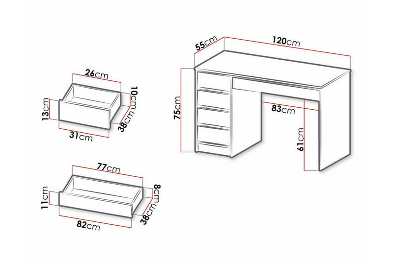 Kintore Skrivebord 120 cm - Brun - Møbler - Bord - Kontorbord - Skrivebord