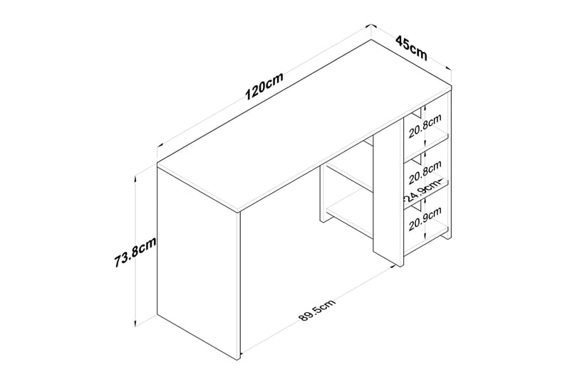 Makrud Skrivebord 120 cm - Valnøtt/Antrasitt - Møbler - Bord - Kontorbord - Skrivebord