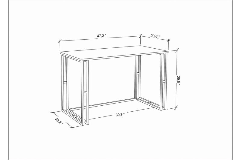 Malem Skrivebord 60x74,8x120 cm - Svart/Antrasitt - Møbler - Bord - Kontorbord - Skrivebord