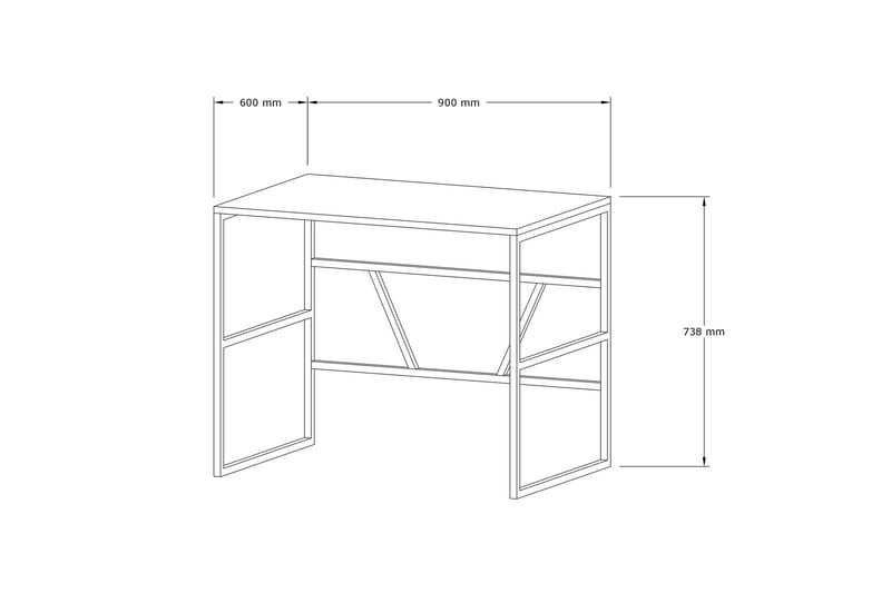 Mitchar Skrivebord 90 cm - Hvit - Møbler - Bord - Kontorbord - Skrivebord