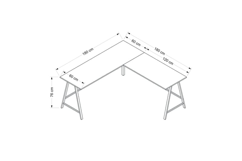 Nagender Skrivebord 180 cm - Svart - Møbler - Bord - Kontorbord - Skrivebord