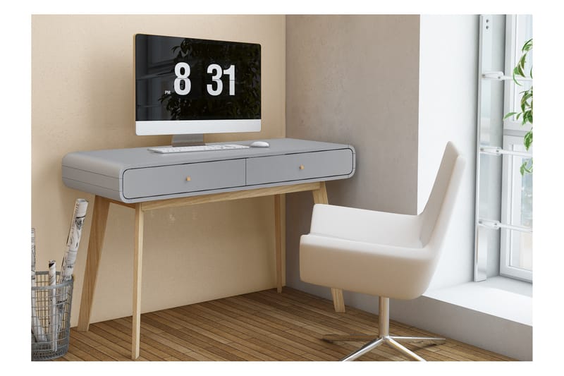 Olivet Skrivebord 120 cm - Grå - Møbler - Bord - Kontorbord - Skrivebord