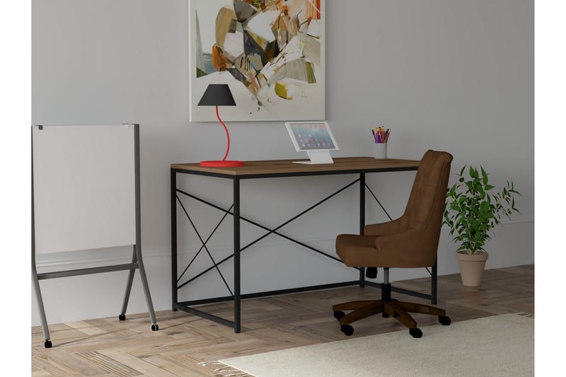 Piaam Skrivebord 121x72x121 cm - Brun - Møbler - Bord - Kontorbord - Skrivebord