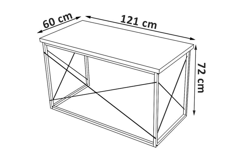 Piaam Skrivebord 121x72x121 cm - Brun - Møbler - Bord - Kontorbord - Skrivebord