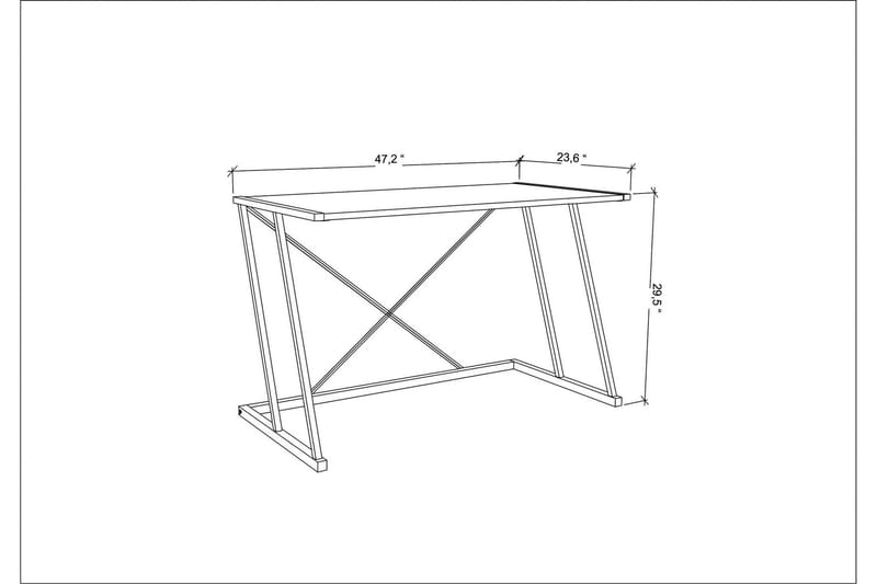 Ruelle Skrivebord 60x75x114 cm - Svart/Antrasitt - Møbler - Bord - Kontorbord - Skrivebord