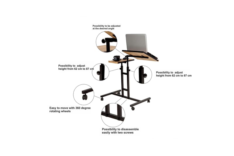 Similton Ståskrivebord 67 cm Tekst Striper - Tre/natur - Møbler - Bord - Kontorbord - Skrivebord - Hev og senkbart skrivebord