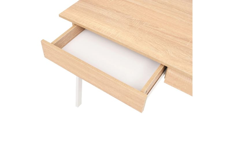 Skrivebord 110x55x75 cm eik og hvit - Møbler - Bord - Kontorbord - Skrivebord