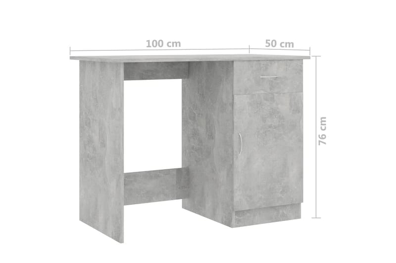 Skrivebord betonggrå 100x50x76 cm sponplate - Grå - Møbler - Bord - Kontorbord - Skrivebord