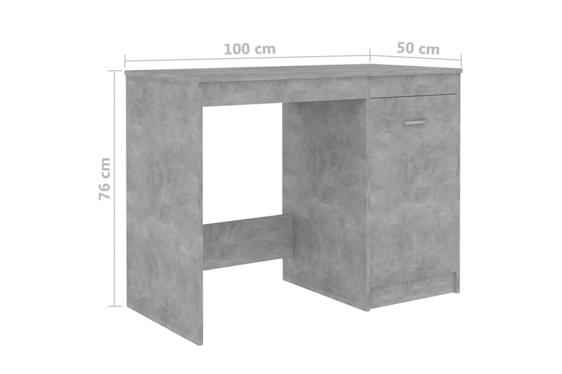 Skrivebord betonggrå 100x50x76 cm sponplate - Grå - Møbler - Bord - Kontorbord - Skrivebord