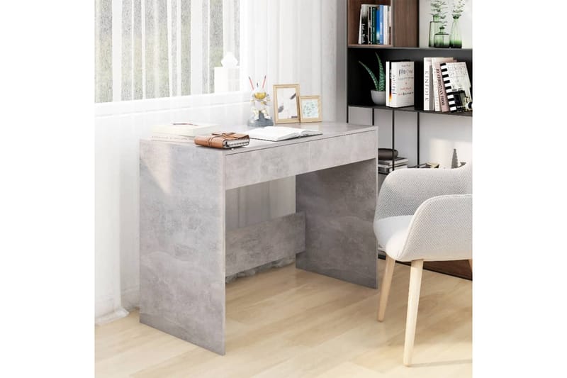 Skrivebord betonggrå 101x50x76,5 cm sponplate - Grå - Skrivebord