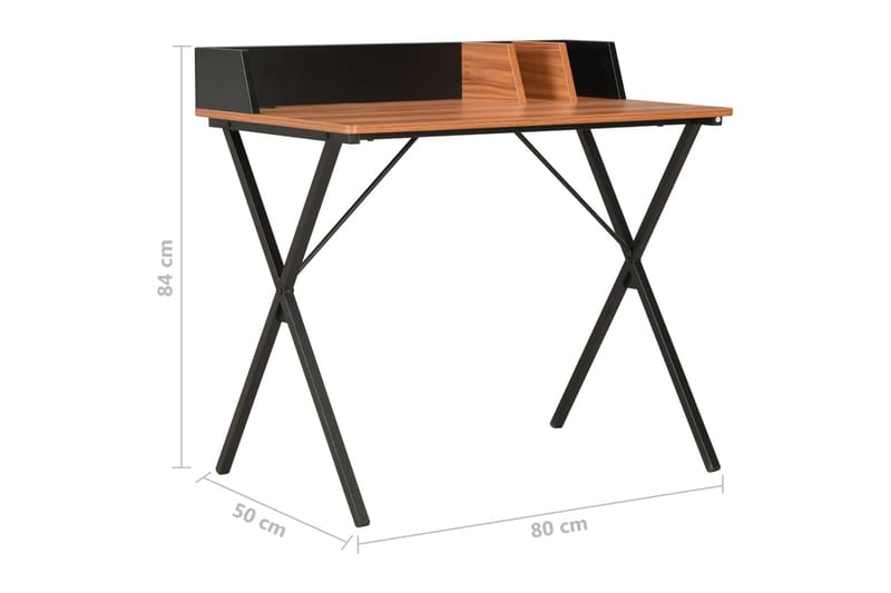 Skrivebord svart og brun 80x50x84 cm - Møbler - Bord - Kontorbord - Skrivebord