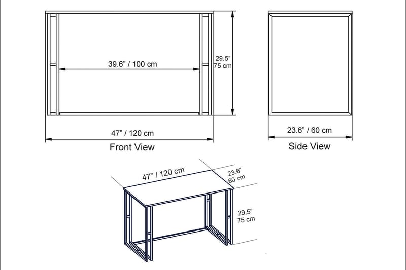 Stodene Skrivebord 120 cm Marmormønster - Svart - Møbler - Bord - Kontorbord - Skrivebord