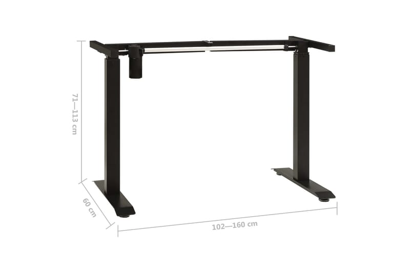 Understell til sitte-/ståbord motorisert justerbar svart - Svart - Møbler - Bord - Kontorbord - Skrivebord