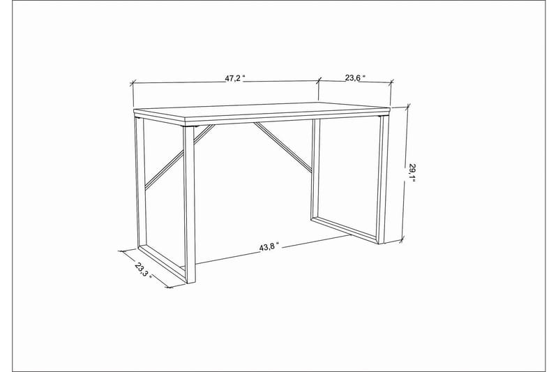 Vinresk Skrivebord 60x74x120 cm - Svart/Antrasitt - Møbler - Bord - Kontorbord - Skrivebord