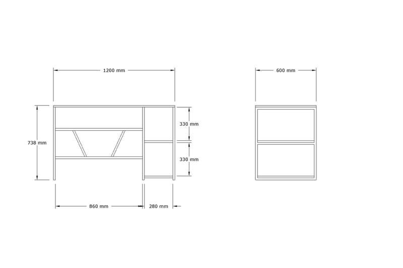 Warne Skrivebord 120 cm - Antrasitt - Møbler - Bord - Kontorbord - Skrivebord