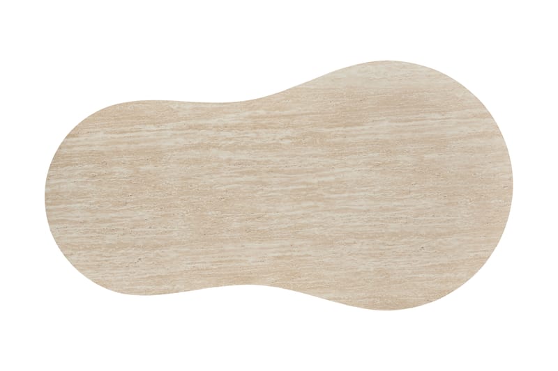 Kopparbo Asymmetrisk Sofabord Travertin Utseende 130x70 cm - Beige - Møbler - Bord - Sofabord