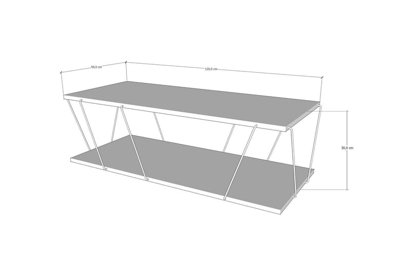 Labranda Sofabord 120 cm - Gull/Marmor - Møbler - Bord - Sofabord