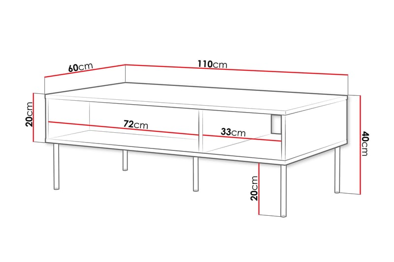 Laholm Sofabord 110 cm - Hvit - Møbler - Bord - Sofabord