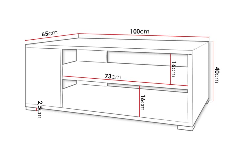 Lindesberg Sofabord 100 cm - Hvit - Møbler - Bord - Sofabord