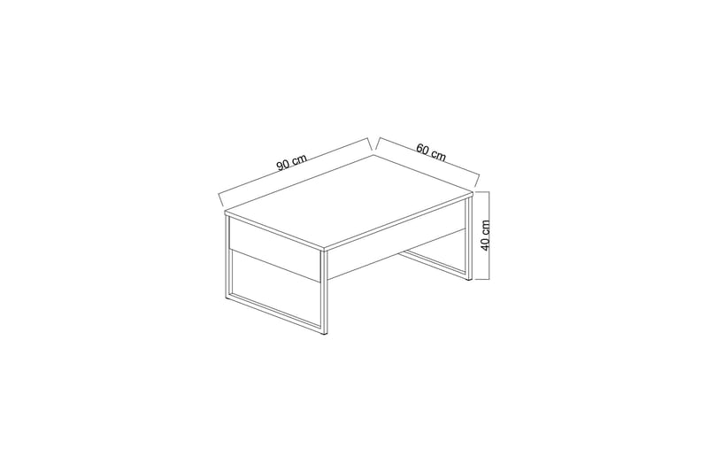 Luxe Sofabord 90 cm - Antrasitt/Sølv - Møbler - Bord - Sofabord