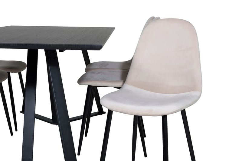 Malvina Spisegruppe 180 cm Rektangulær med 6 Bennie Stoler - Beige - Møbler - Bord - Spisegrupper