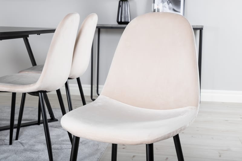 Malvina Spisegruppe 180 cm Rektangulær med 6 Bennie Stoler - Beige - Møbler - Bord - Spisegrupper