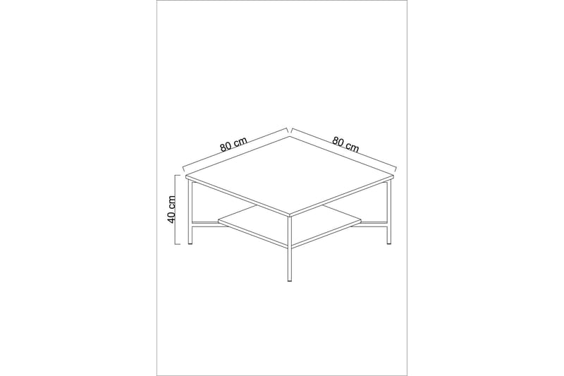 Manchan Sofabord 80 cm - Hvit/Svart - Møbler - Bord - Sofabord