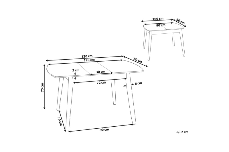 Morinville Spisebord Uttrekkbart 100-130x80 cm - Mørkebrun - Møbler - Bord - Spisebord & kjøkkenbord