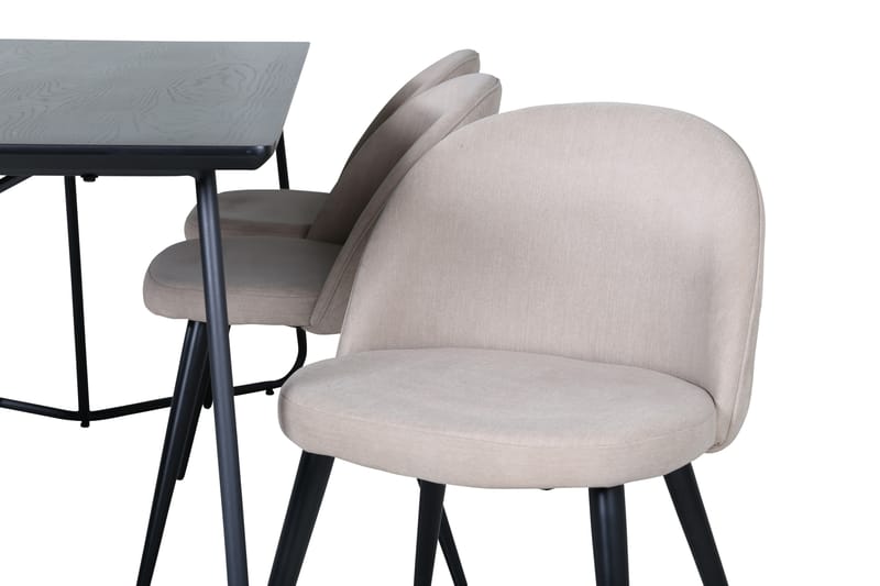 Petra Spisegruppe 190 cm Rektangulær med 6 Velvet Stoler - Beige - Møbler - Bord - Spisegrupper