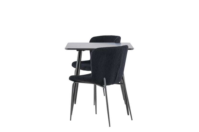 Polar Spisegruppe 75 cm Kvadratisk med 2 Modesto stoler - Sort/Sort - Møbler - Bord - Spisegrupper