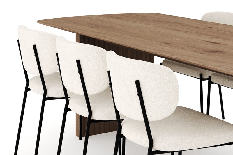 Richeto Spisegruppe 240 cm med 6 Gemmiano Spisestoler - Naturlig finish - Møbler - Bord - Spisegrupper