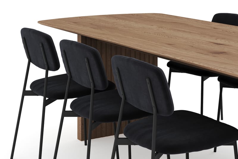 Richeto Spisegruppe Utendørs 240 cm med 6 Lowe Spisestoler - Naturlig finish - Møbler - Bord - Spisegrupper