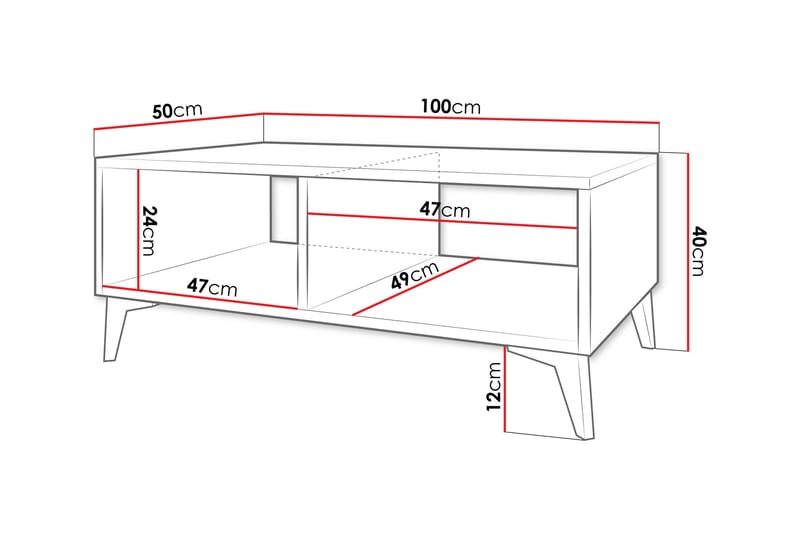 Royston Salongbord 100 cm - Hvit - Møbler - Bord - Sofabord