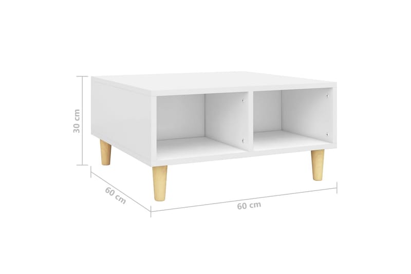 Salongbord hvit 60x60x30 cm sponplate - Hvit - Møbler - Bord - Sofabord