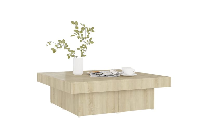 Salongbord sonoma eik 90x90x28 cm sponplate - Brun - Møbler - Bord - Sofabord