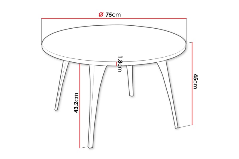 Sayumi Sofabord 75 cm - Svart - Møbler - Bord - Sofabord